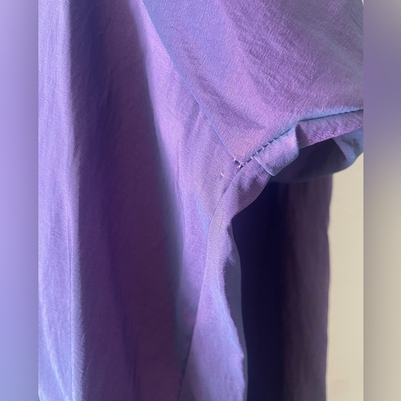 VTG Maralyce Ferree Purple Iridescent Hooded Maxi Windbreaker Coat M/L (XL) - Picture 6 of 13